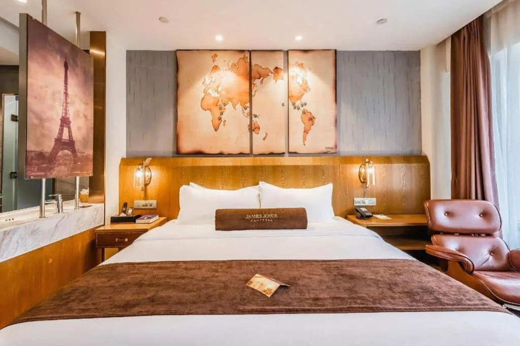 Bed in James Joyce Coffetel Shijiazhuang Century Park Shiji Huamao