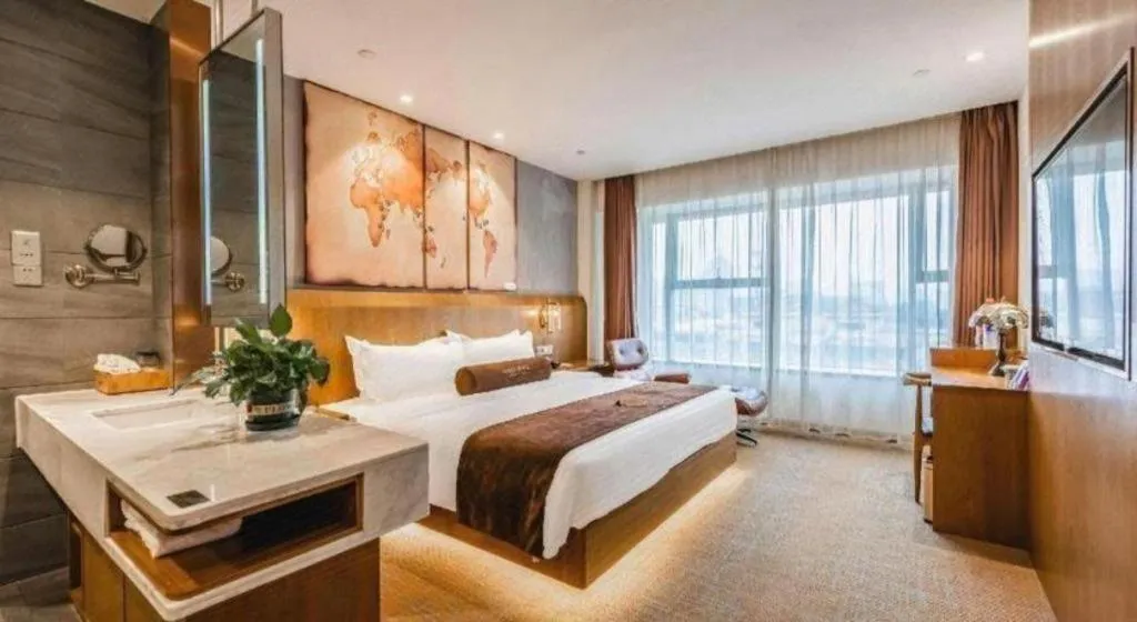 Bed in James Joyce Coffetel Shijiazhuang Century Park Shiji Huamao