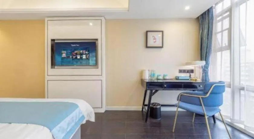 Bed in Xana Hotelle Wuhan Lingjiao Lake Wanda Plaza Branch