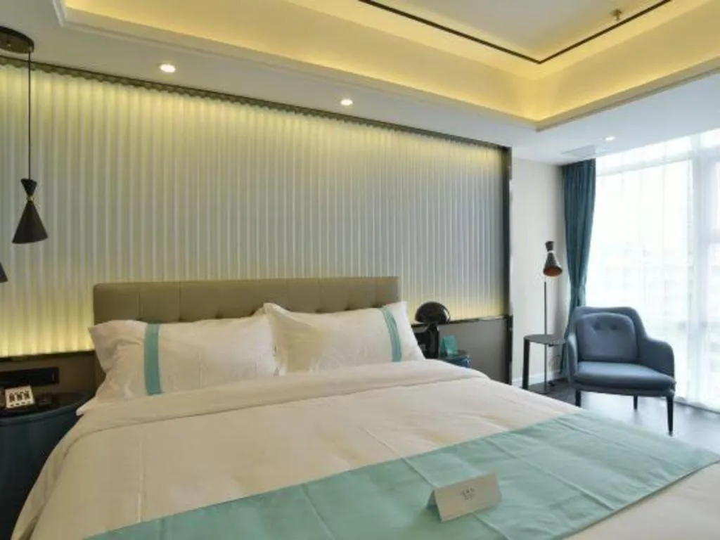 Bed in Xana Hotelle Wuhan Lingjiao Lake Wanda Plaza Branch