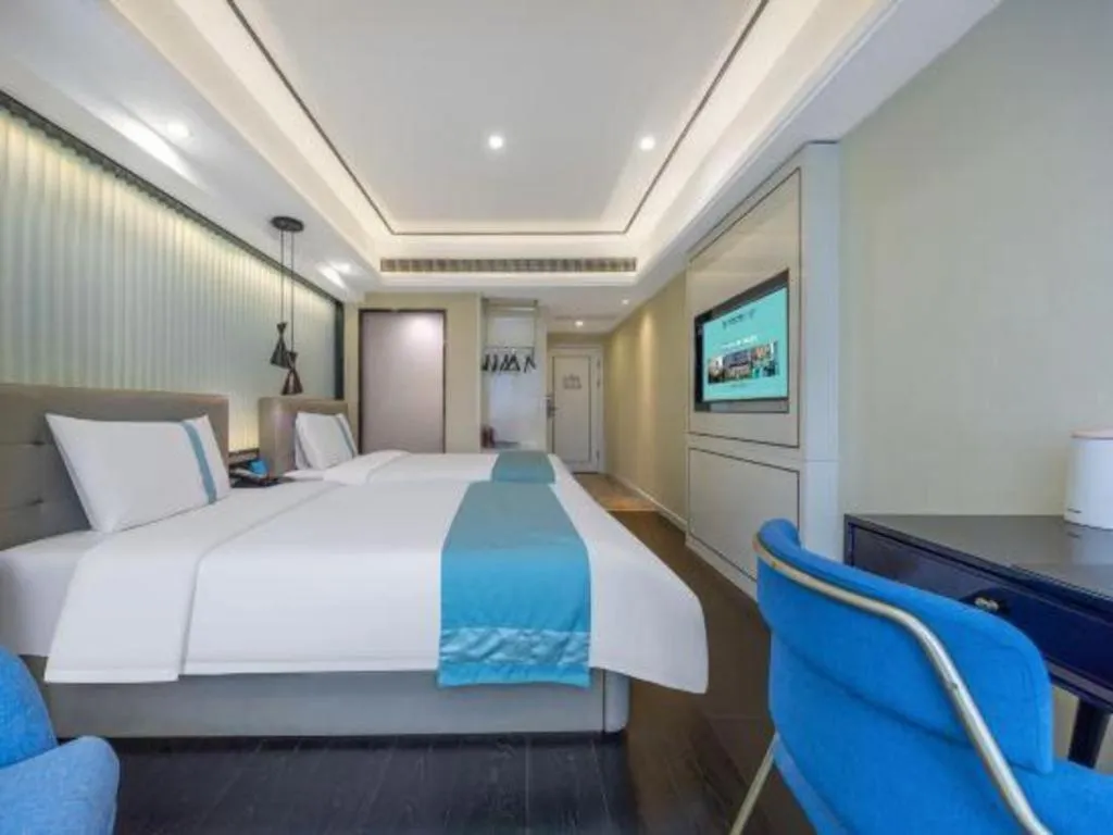 Bed in Xana Hotelle Wuhan Lingjiao Lake Wanda Plaza Branch