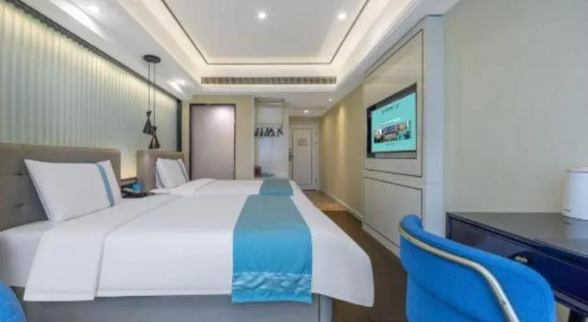 Bed in Xana Hotelle Wuhan Lingjiao Lake Wanda Plaza Branch