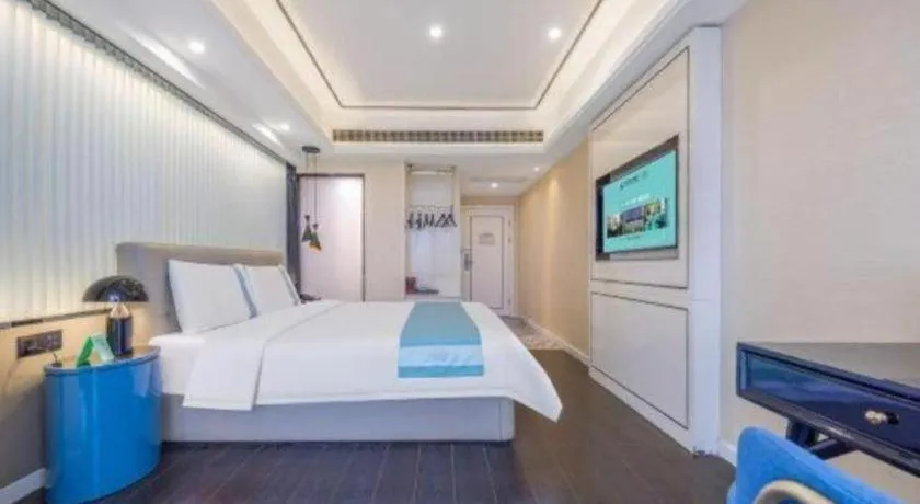 Bed in Xana Hotelle Wuhan Lingjiao Lake Wanda Plaza Branch