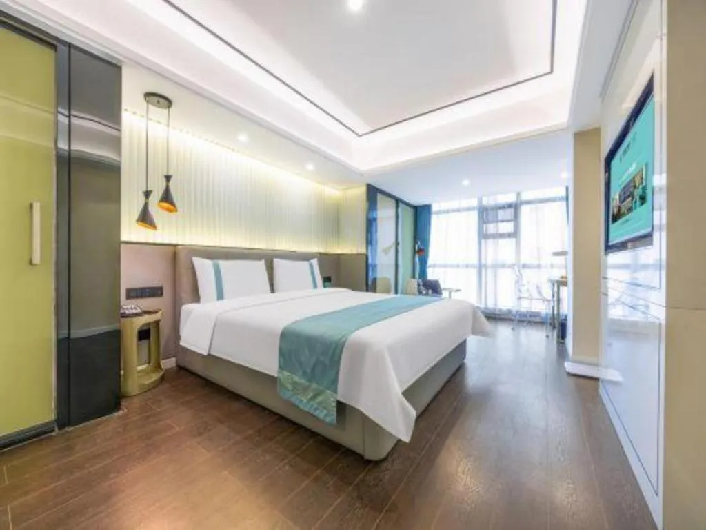 Bed in Xana Hotelle Wuhan Lingjiao Lake Wanda Plaza Branch