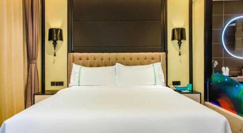 Bed in Xana Hotelle Beijing Olympic Park South Lishuiqiao Metro Station