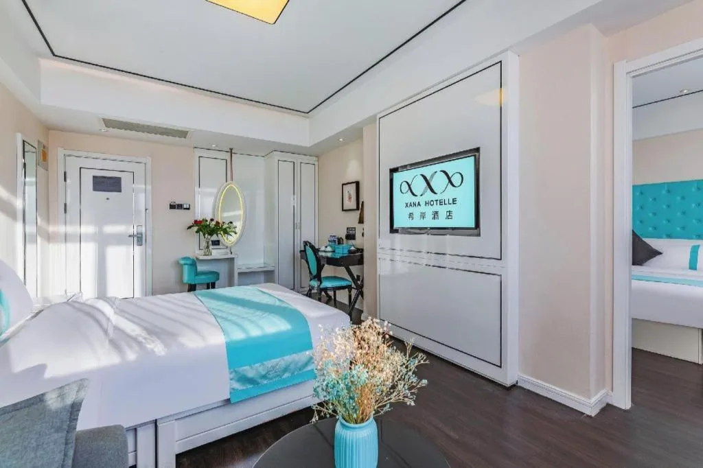 Bed in Xana Hotelle Shijiazhuang Zhongchu Plaza Shizhuang Metro Station