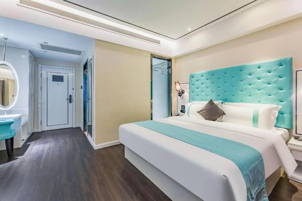 Bed in Xana Hotelle Shijiazhuang Zhongchu Plaza Shizhuang Metro Station