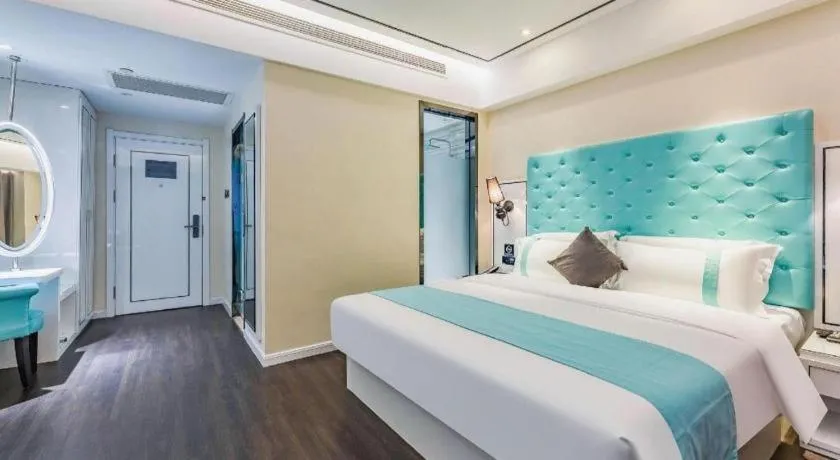 Bed in Xana Hotelle Shijiazhuang Zhongchu Plaza Shizhuang Metro Station