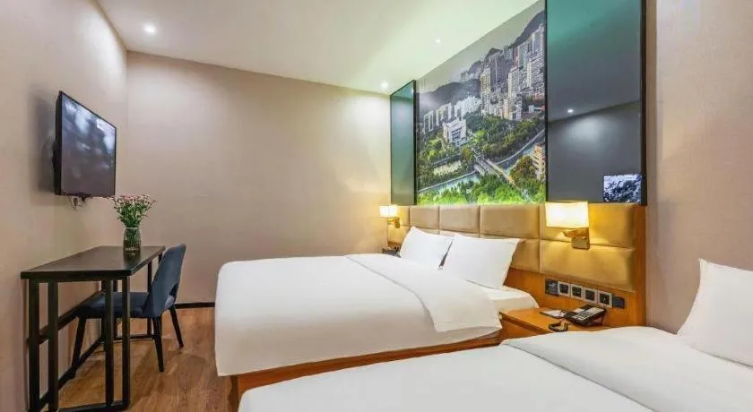 Bed in Chonpines Hotel North Xiamen Station Jimei University