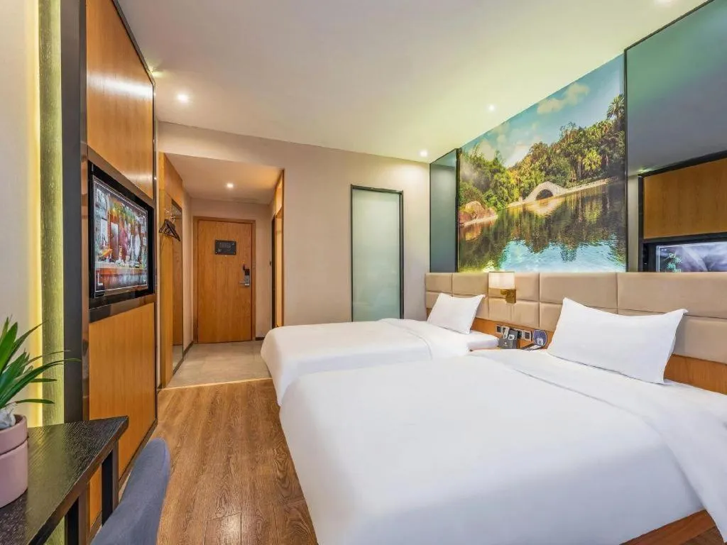 Bed in Chonpines Hotel North Xiamen Station Jimei University