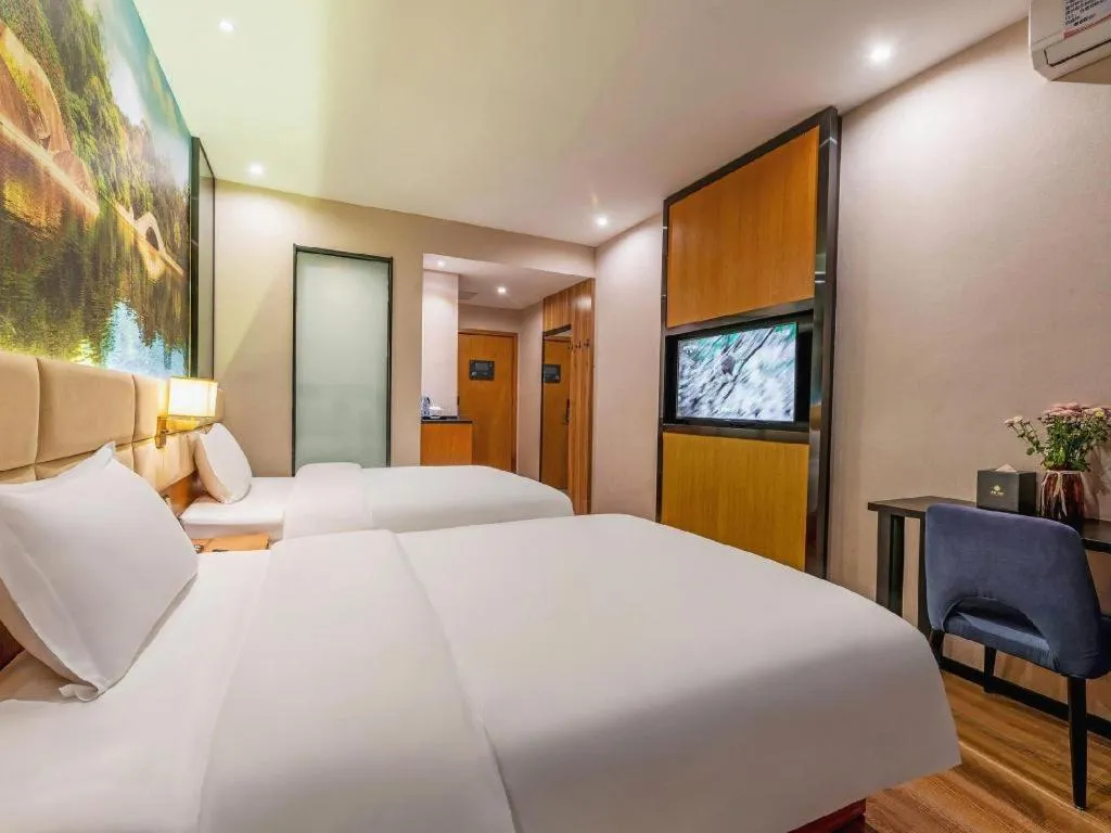 Bed in Chonpines Hotel North Xiamen Station Jimei University