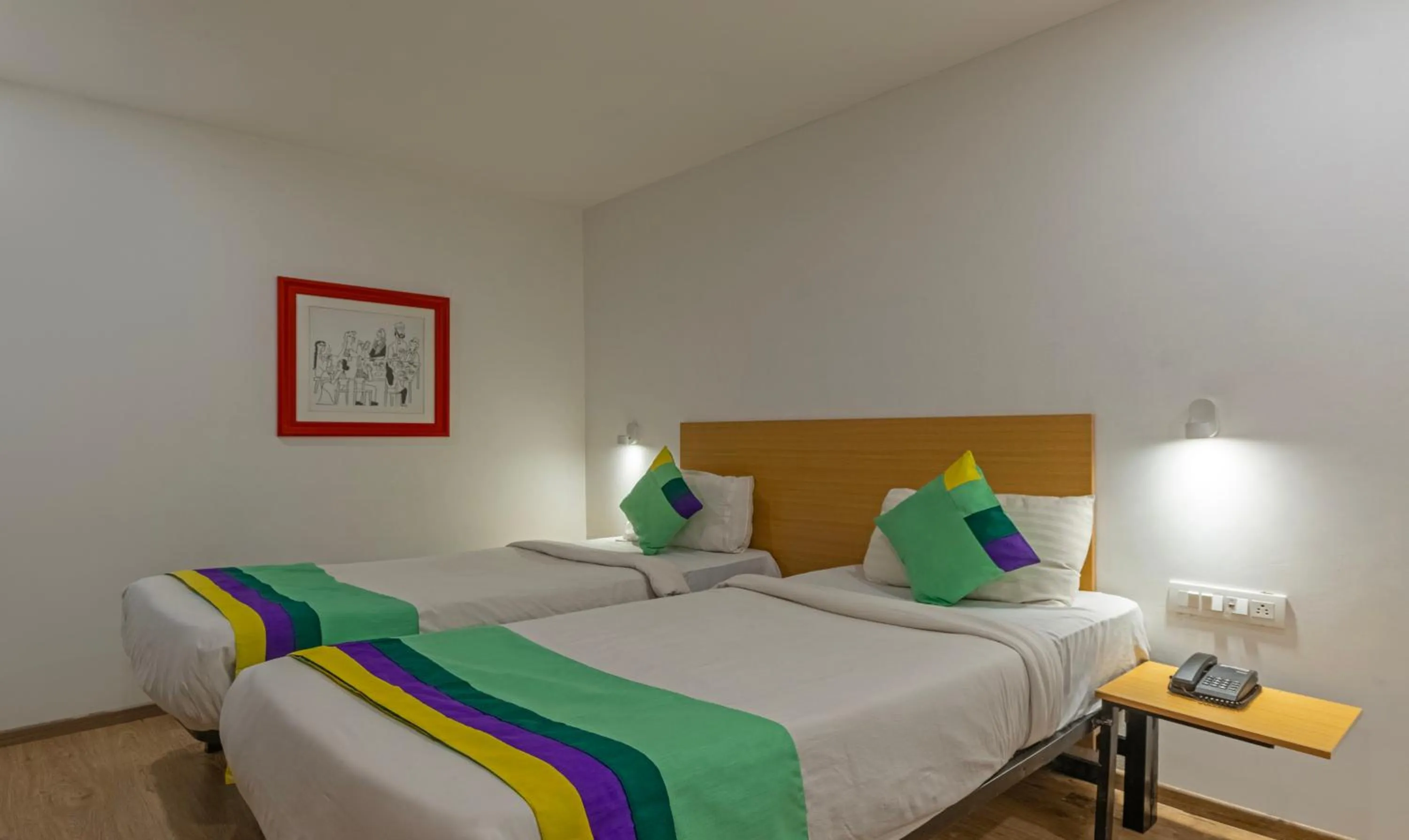 Bedroom, Bed in Treebo The Square