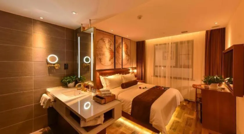 Bed in James Joyce Coffetel·Beijing Yizhuang Development Zone Dazu Square Tongji Road