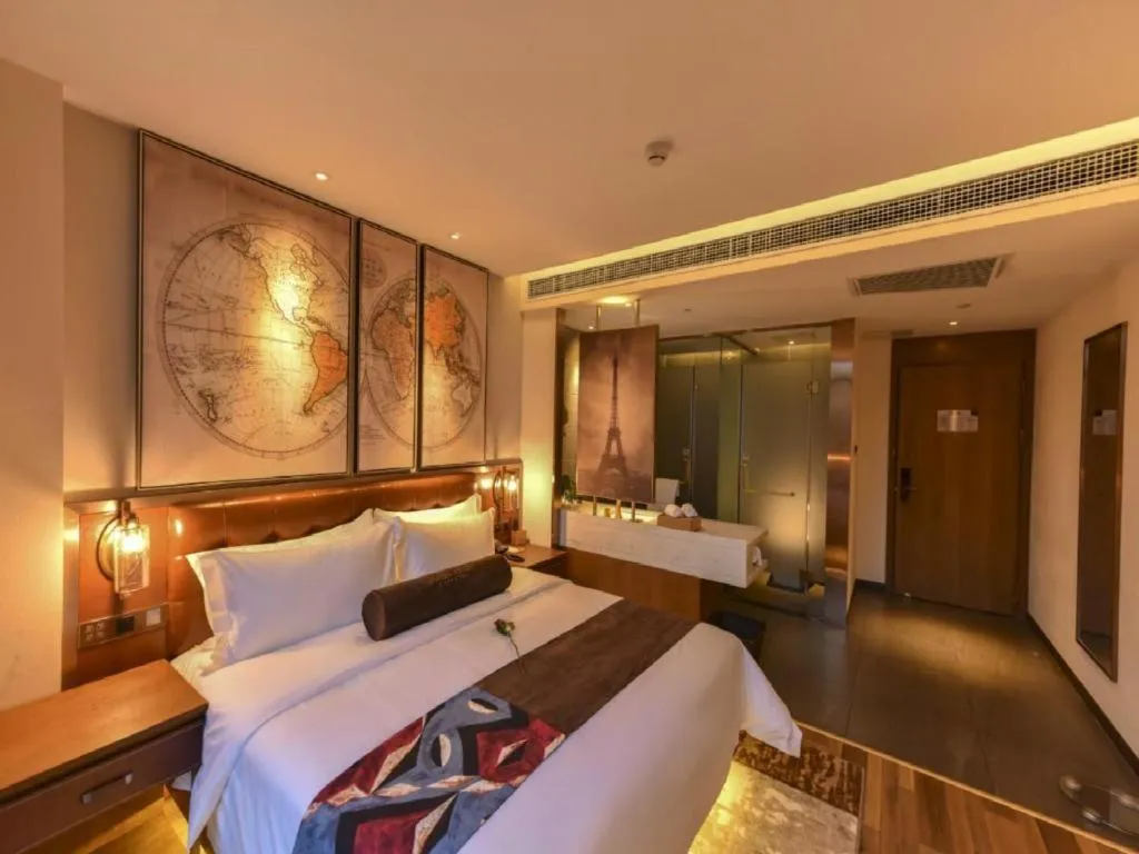 Bed in James Joyce Coffetel·Beijing Yizhuang Development Zone Dazu Square Tongji Road