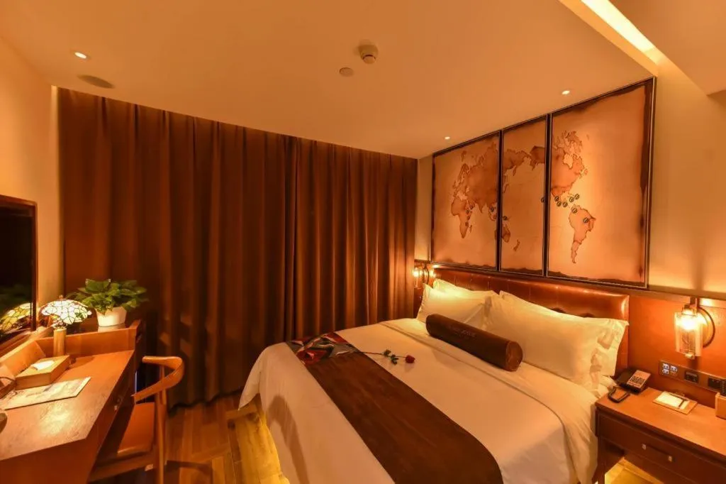 Bed in James Joyce Coffetel·Beijing Yizhuang Development Zone Dazu Square Tongji Road