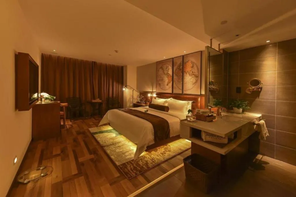 Bed in James Joyce Coffetel·Beijing Yizhuang Development Zone Dazu Square Tongji Road