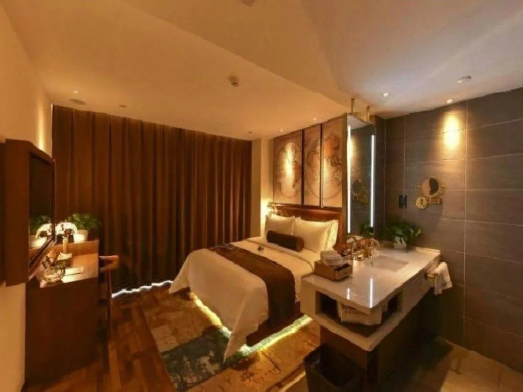 Bed in James Joyce Coffetel·Beijing Yizhuang Development Zone Dazu Square Tongji Road