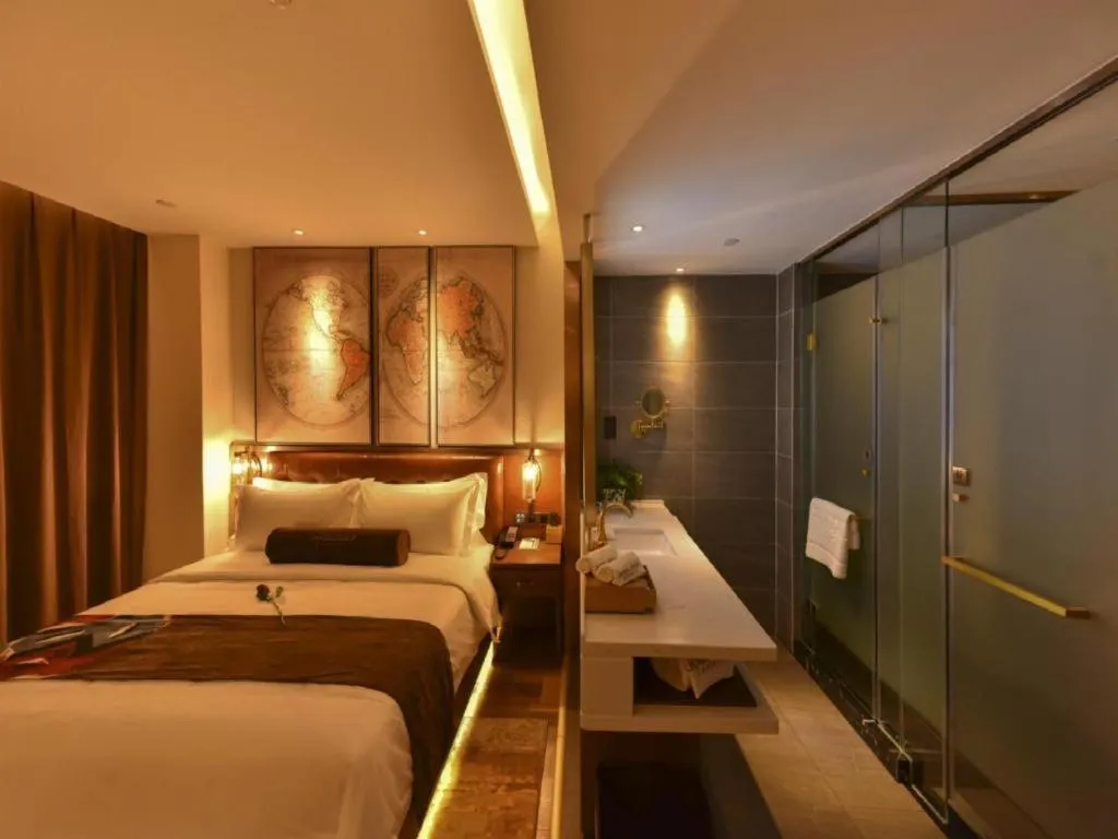 Bed in James Joyce Coffetel·Beijing Yizhuang Development Zone Dazu Square Tongji Road