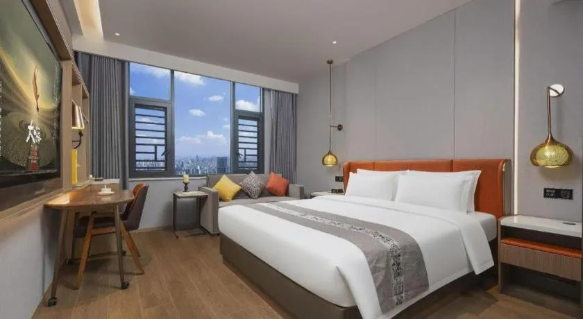 Bed in PAI Hotel·Chengdu Jintang Huaikou Huaizhou Avenue