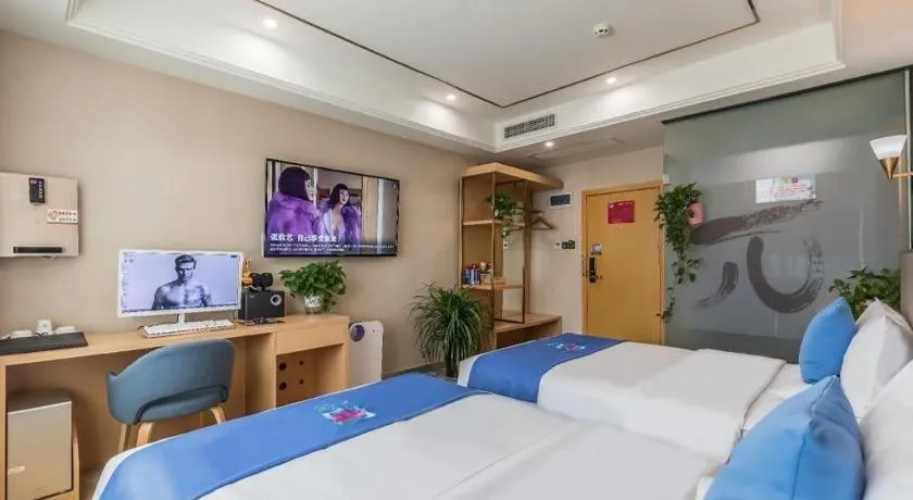 Bed in PAI Hotel·Chengdu Jintang Huaikou Huaizhou Avenue