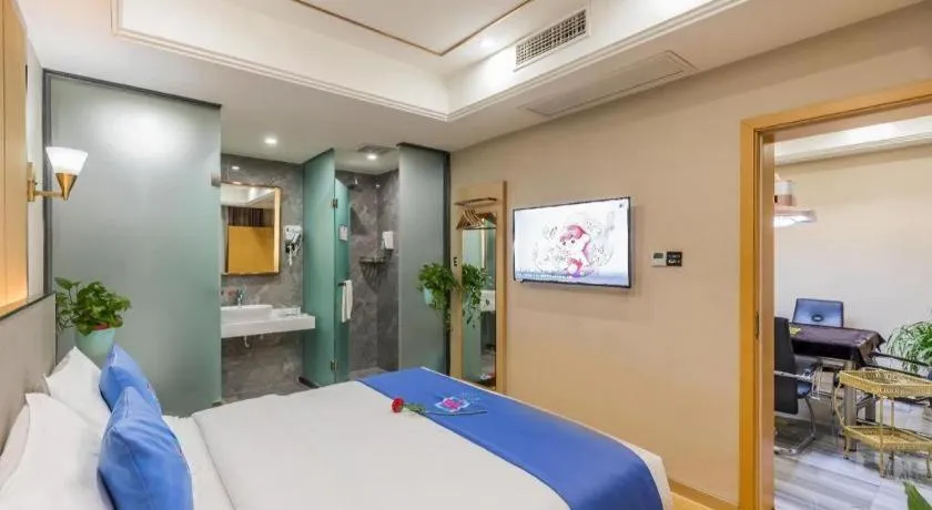 Bed in PAI Hotel·Chengdu Jintang Huaikou Huaizhou Avenue