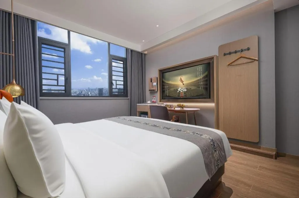 Bed in PAI Hotel·Chengdu Jintang Huaikou Huaizhou Avenue