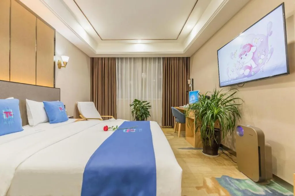 Bed in PAI Hotel·Chengdu Jintang Huaikou Huaizhou Avenue