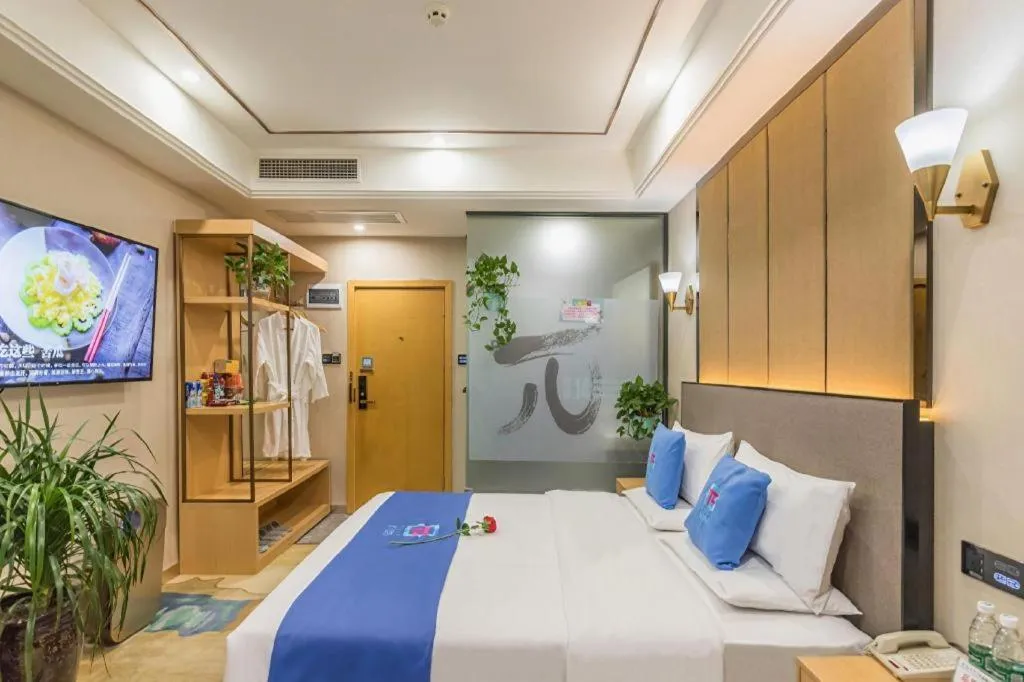 Bed in PAI Hotel·Chengdu Jintang Huaikou Huaizhou Avenue