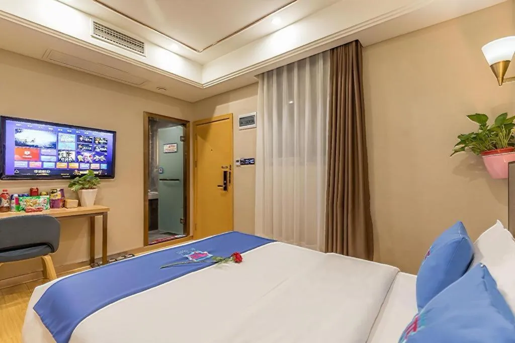 Bed in PAI Hotel·Chengdu Jintang Huaikou Huaizhou Avenue