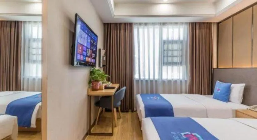 Bed in PAI Hotel·Chengdu Jintang Huaikou Huaizhou Avenue