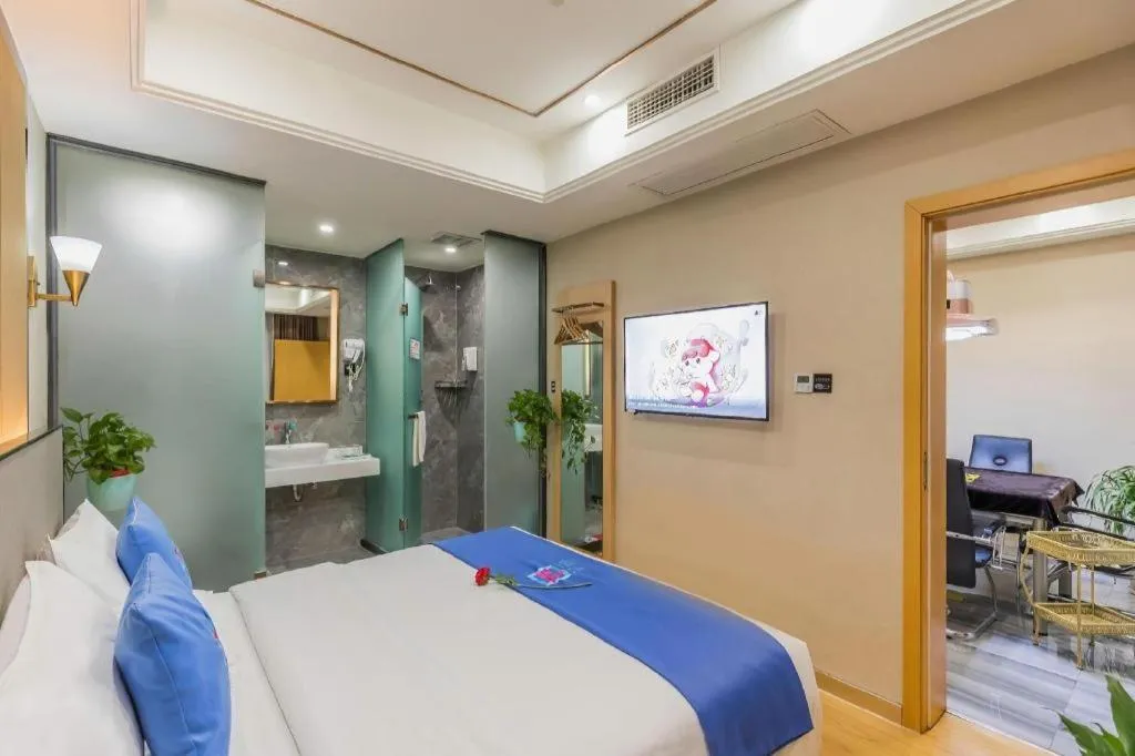 Bed in PAI Hotel·Chengdu Jintang Huaikou Huaizhou Avenue