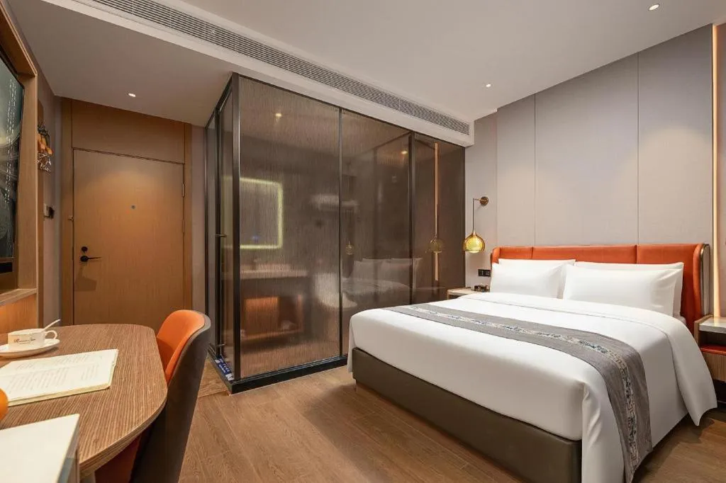 Bed in PAI Hotel·Chengdu Jintang Huaikou Huaizhou Avenue