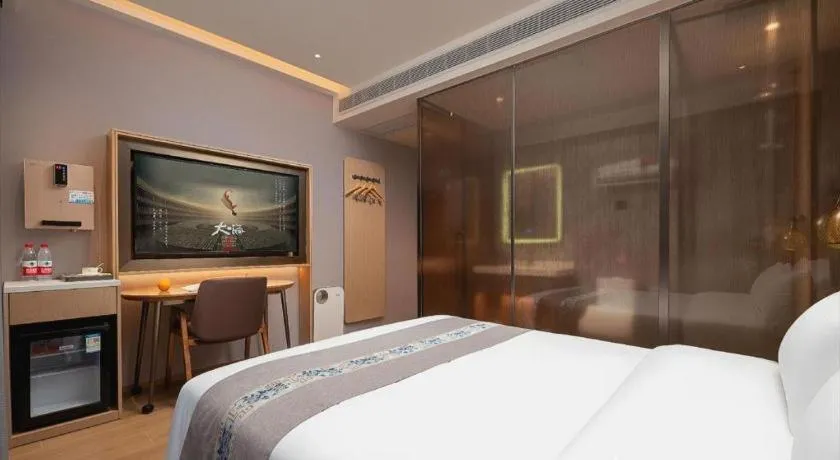 Bed in PAI Hotel·Chengdu Jintang Huaikou Huaizhou Avenue