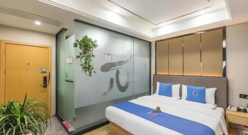 Bed in PAI Hotel·Chengdu Jintang Huaikou Huaizhou Avenue
