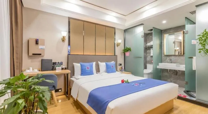 Bed in PAI Hotel·Chengdu Jintang Huaikou Huaizhou Avenue