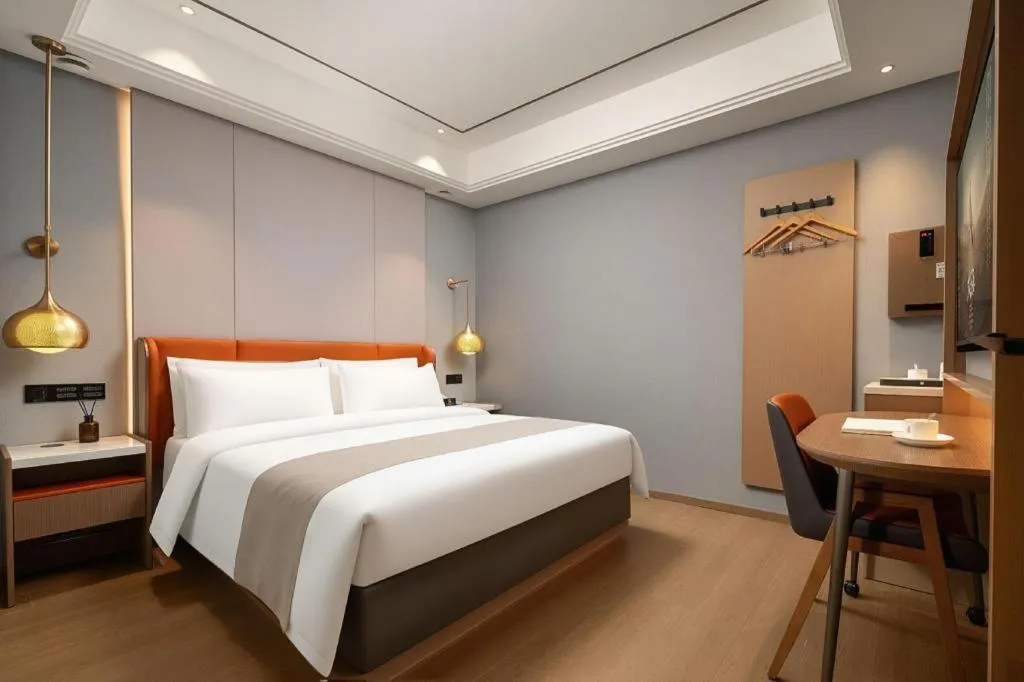 Bed in PAI Hotel·Chengdu Jintang Huaikou Huaizhou Avenue