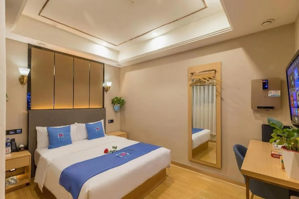 Bed in PAI Hotel·Chengdu Jintang Huaikou Huaizhou Avenue