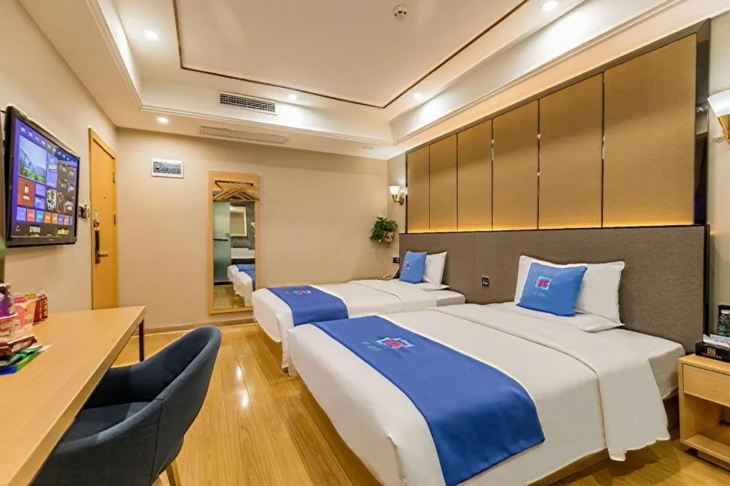 Bed in PAI Hotel·Chengdu Jintang Huaikou Huaizhou Avenue