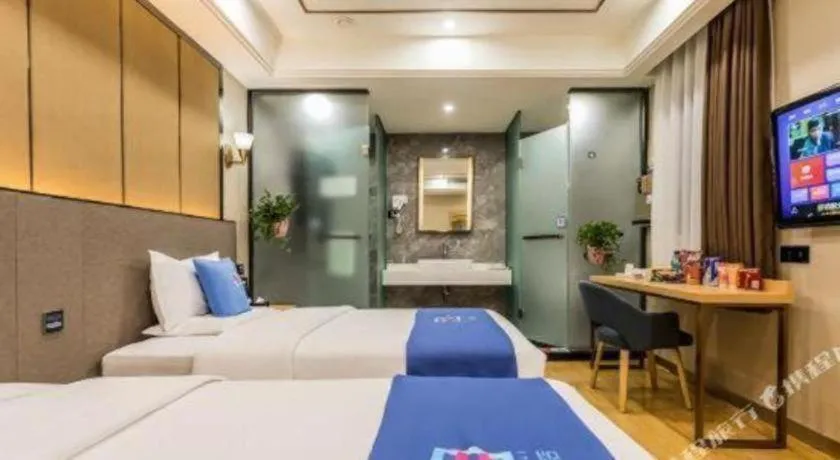 Bed in PAI Hotel·Chengdu Jintang Huaikou Huaizhou Avenue