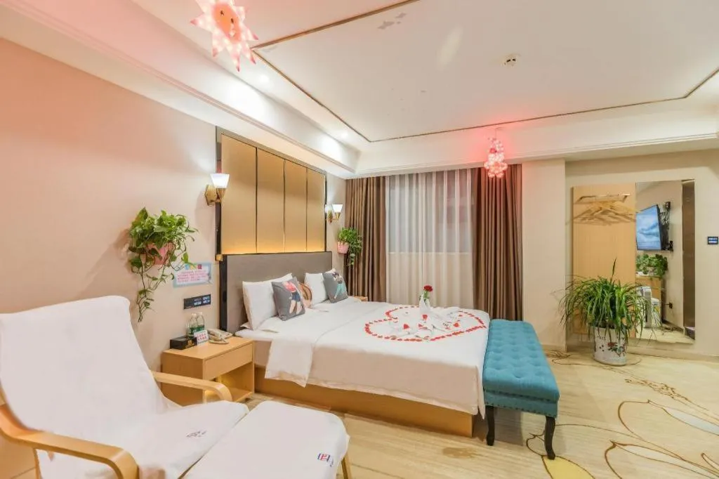 Bed in PAI Hotel·Chengdu Jintang Huaikou Huaizhou Avenue