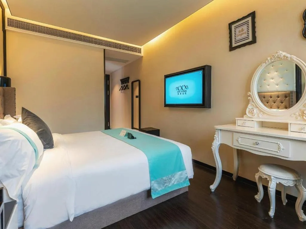 Bed in Xana Hotelle Shaghai Hongqiao Hub National Exhibition Center Qibao Lianming Road
