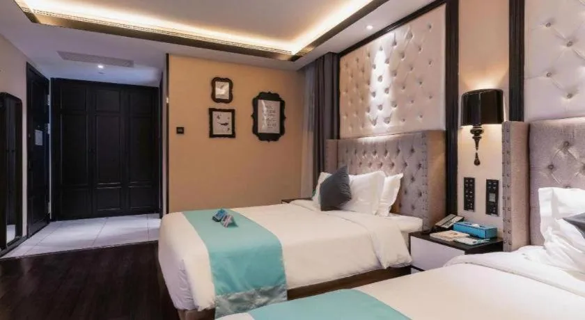 Bed in Xana Hotelle Shaghai Hongqiao Hub National Exhibition Center Qibao Lianming Road