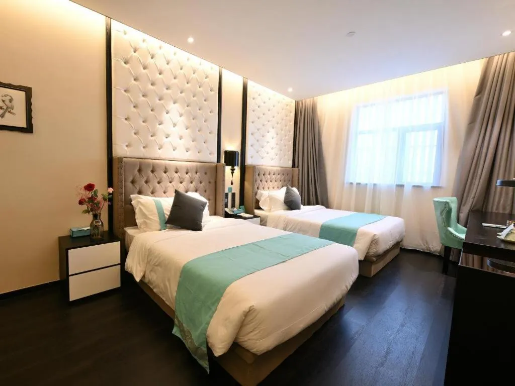 Bed in Xana Hotelle Shaghai Hongqiao Hub National Exhibition Center Qibao Lianming Road