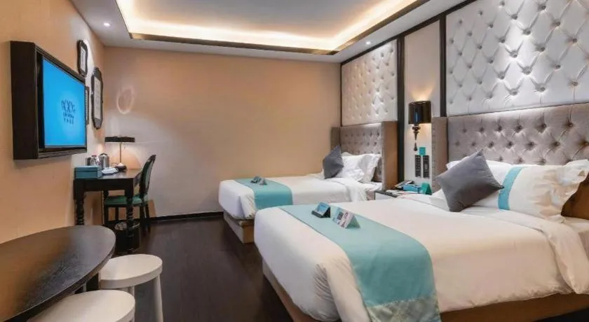 Bed in Xana Hotelle Shaghai Hongqiao Hub National Exhibition Center Qibao Lianming Road