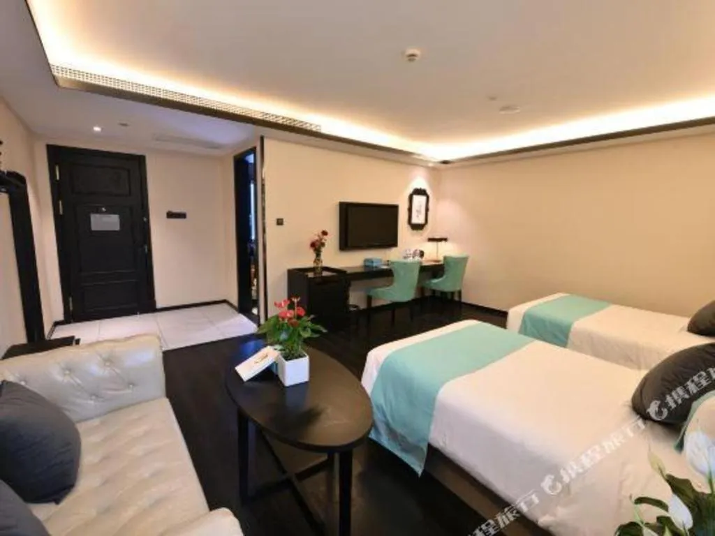 Bed in Xana Hotelle Shaghai Hongqiao Hub National Exhibition Center Qibao Lianming Road