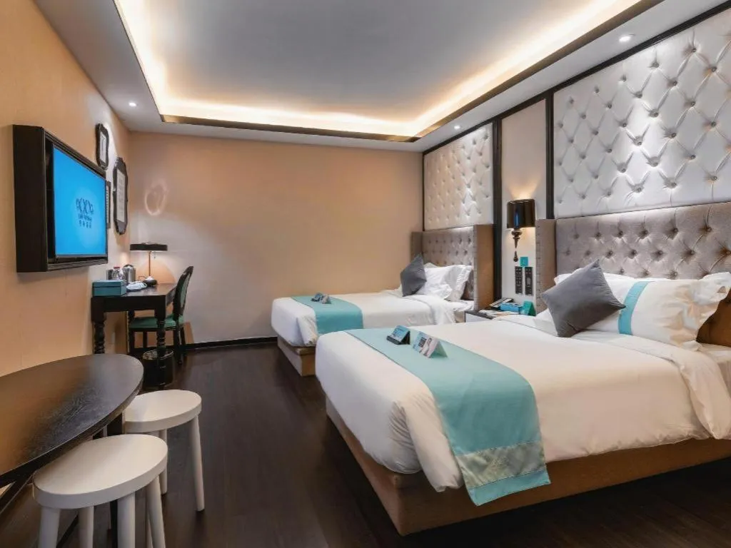 Bed in Xana Hotelle Shaghai Hongqiao Hub National Exhibition Center Qibao Lianming Road