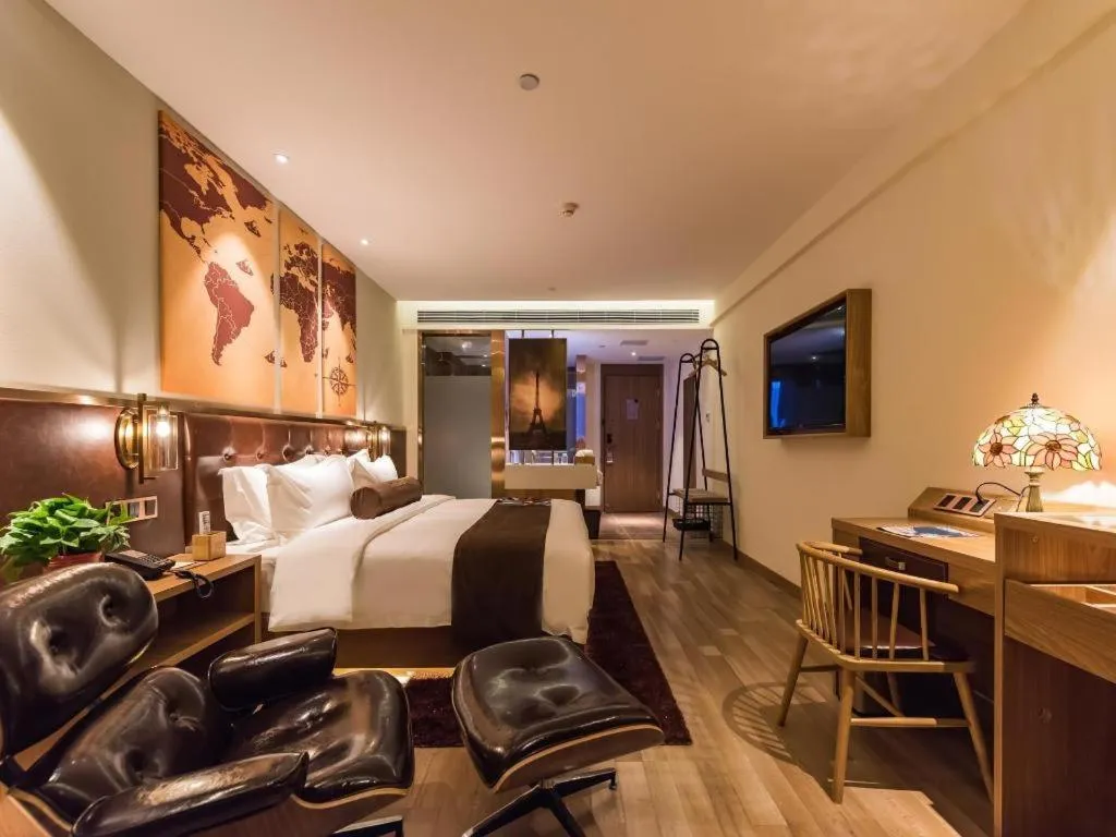 Bed in James Joyce Coffetel Zhengzhou CBD Exhibition Center Provincial People's Hospital