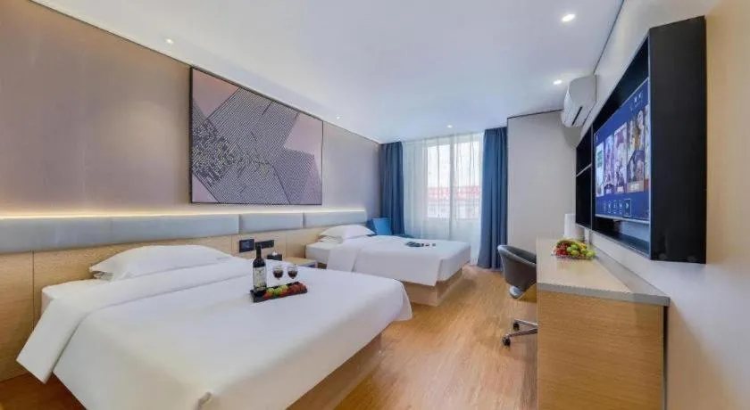 Bed in IU Hotel·Jiayuguan People's Shopping Mall