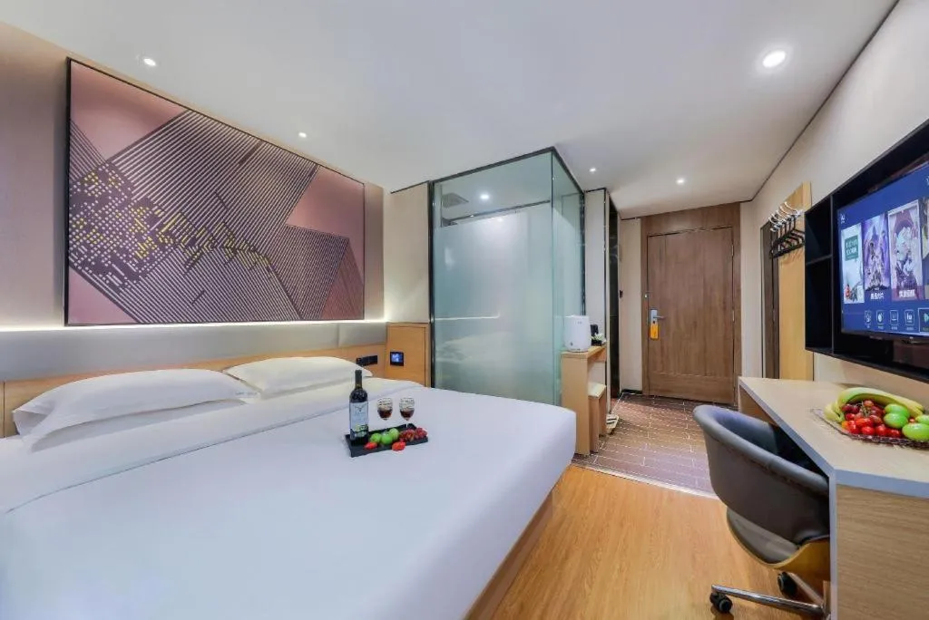 Bed in IU Hotel·Jiayuguan People's Shopping Mall