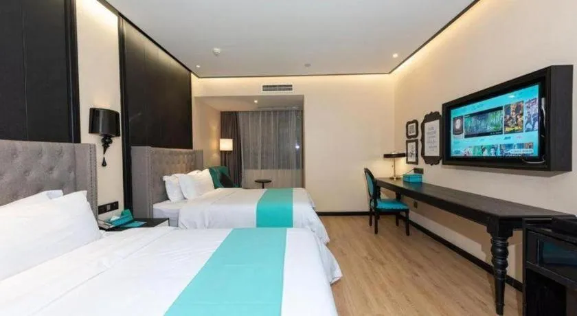 Bed in Xana Hotelle Chengdou Xindu Sanhechang Metro Station